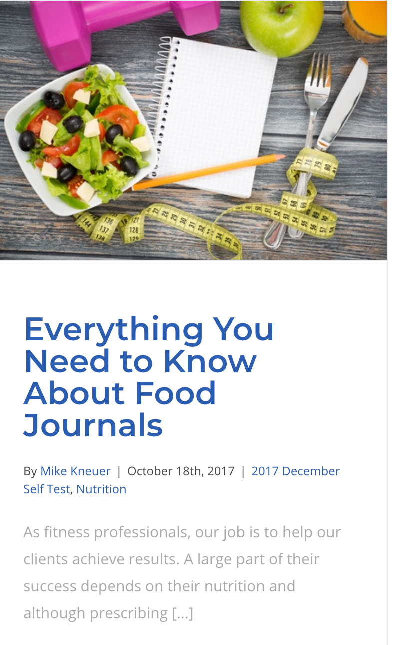 mike kneuer food journal 